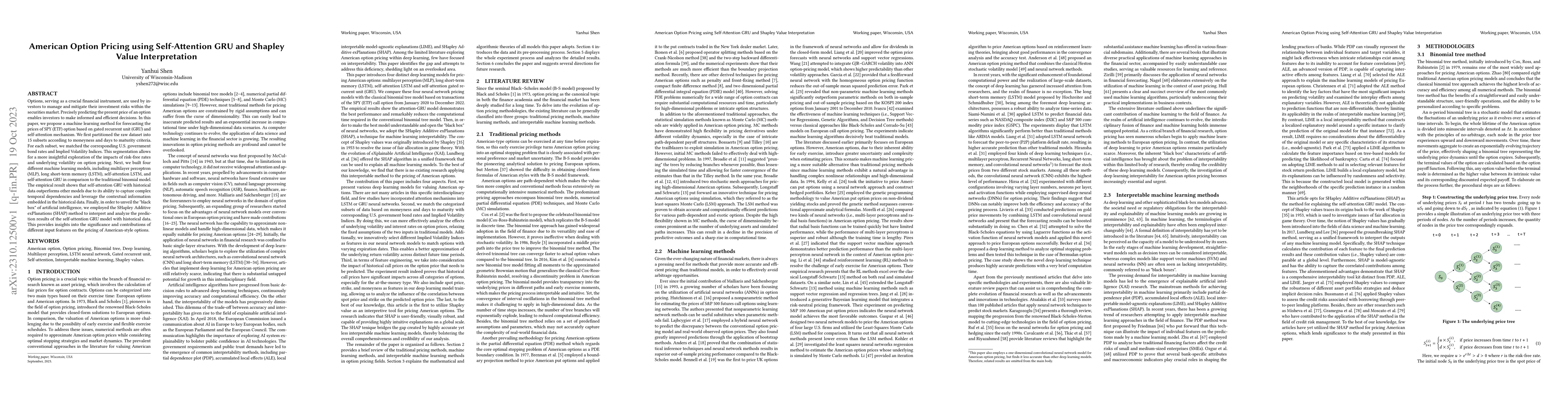 Thumbnail for American Option Pricing using Self-Attention GRU and Shapley Value
  Interpretation