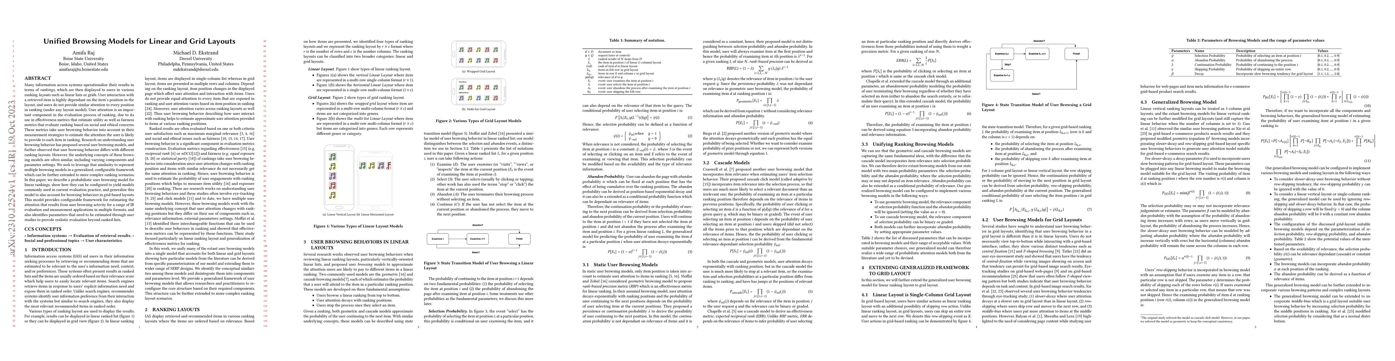 Thumbnail for Unified Browsing Models for Linear and Grid Layouts