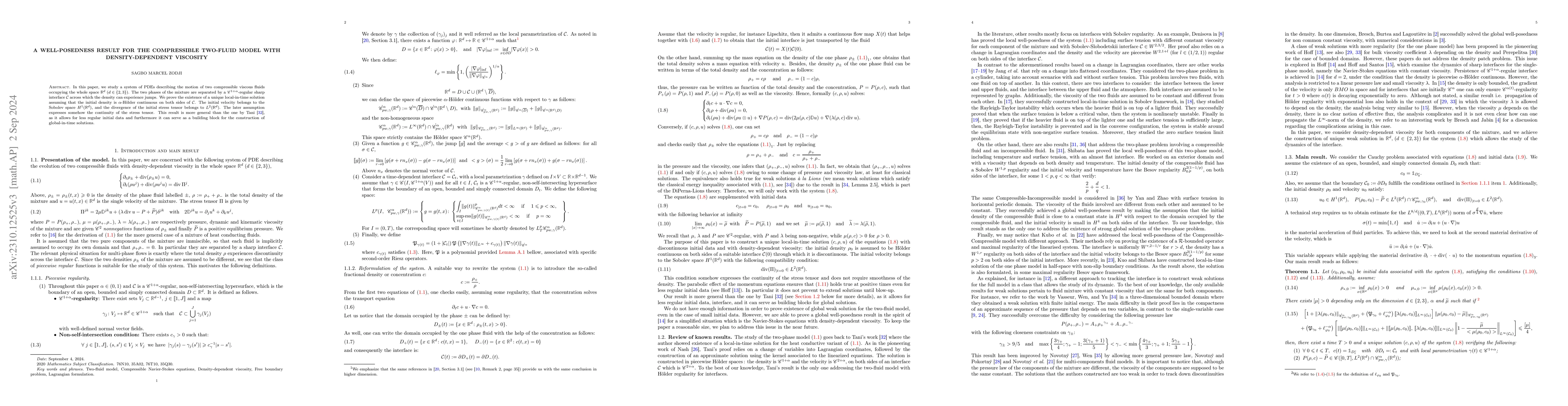 Thumbnail for A well-posedness result for the compressible two-fluid model with
  density-dependent viscosity