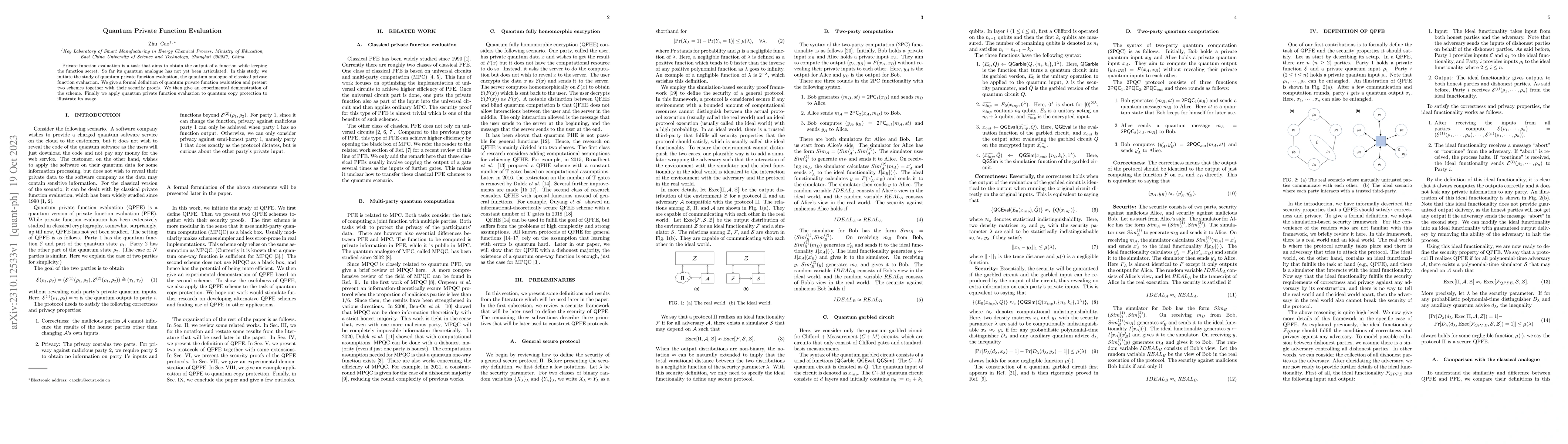 Thumbnail for Quantum Private Function Evaluation