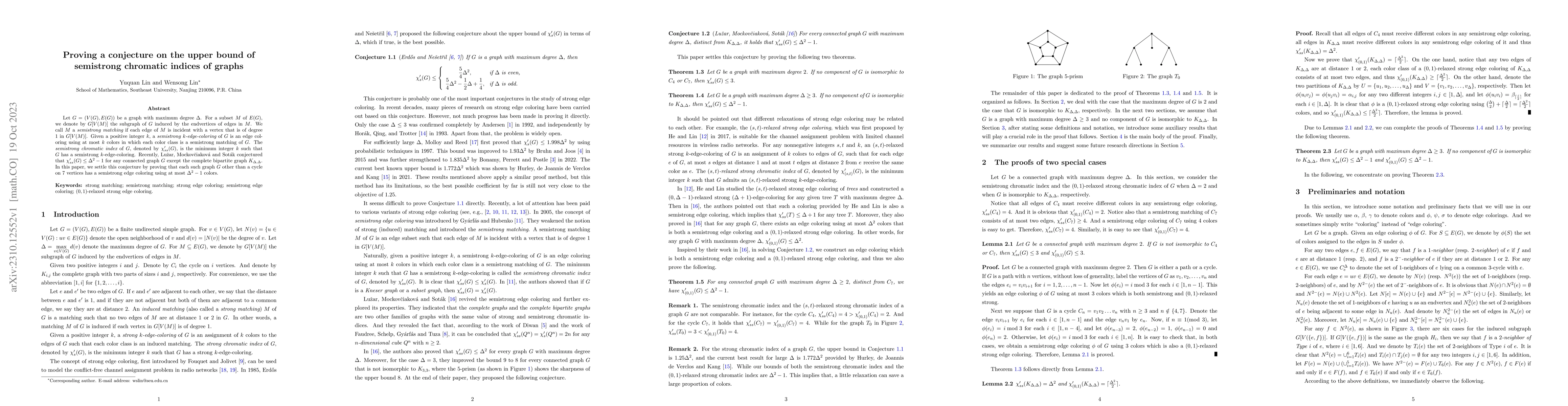 Thumbnail for Proving a conjecture on the upper bound of semistrong chromatic indices
  of graphs