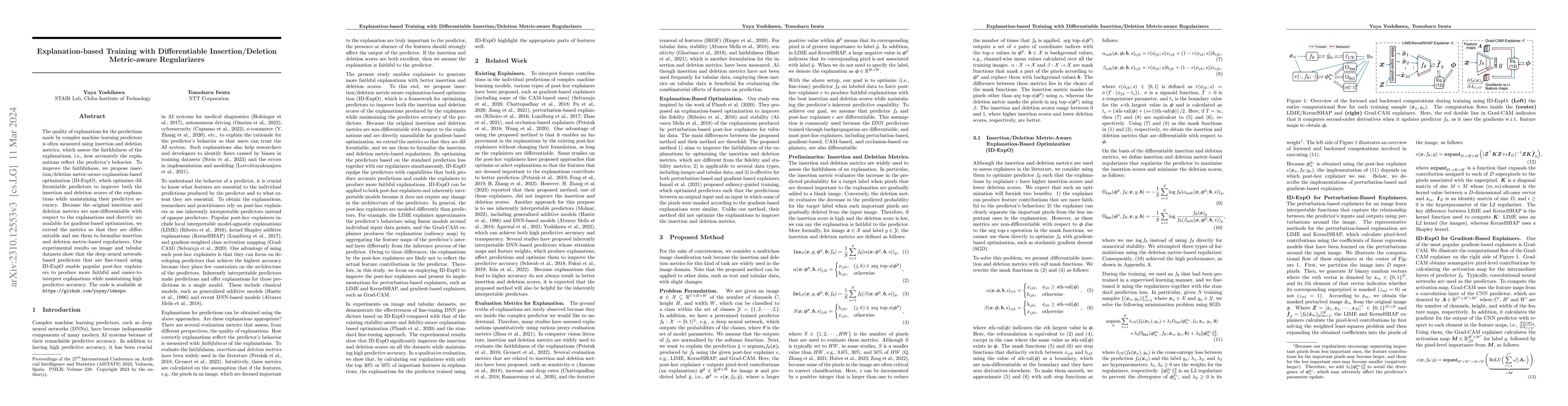 Thumbnail for Explanation-based Training with Differentiable Insertion/Deletion
  Metric-aware Regularizers