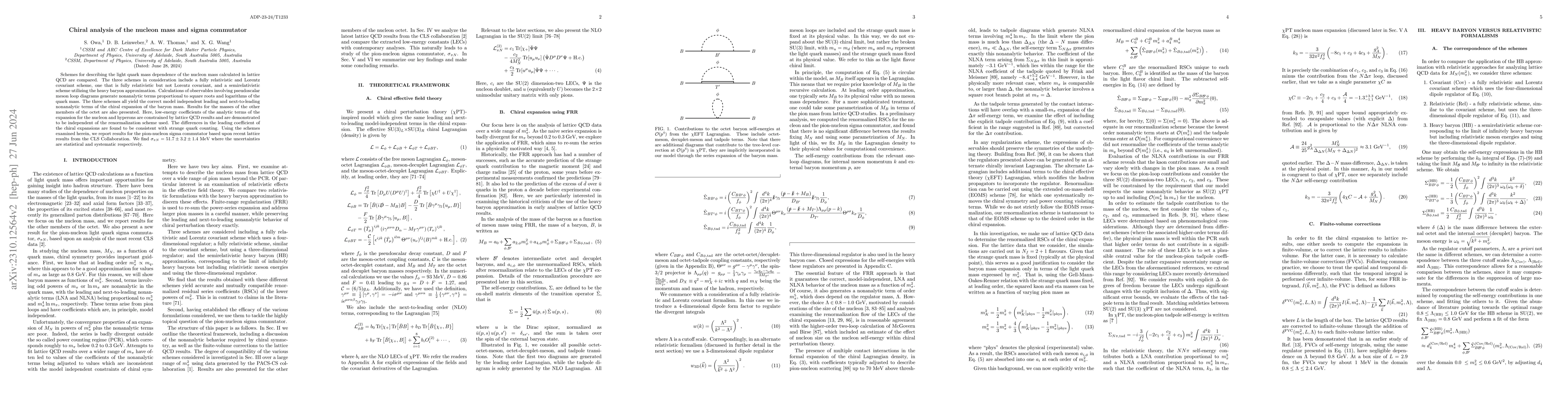 Thumbnail for Chiral Analysis of the Nucleon Mass and Sigma Commutator