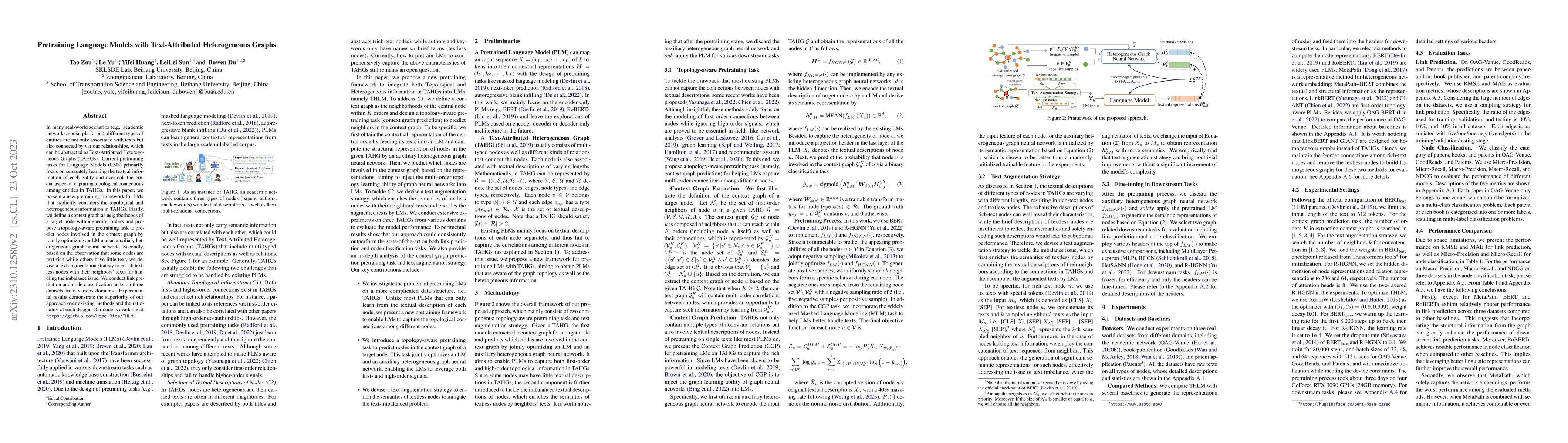 Thumbnail for Pretraining Language Models with Text-Attributed Heterogeneous Graphs