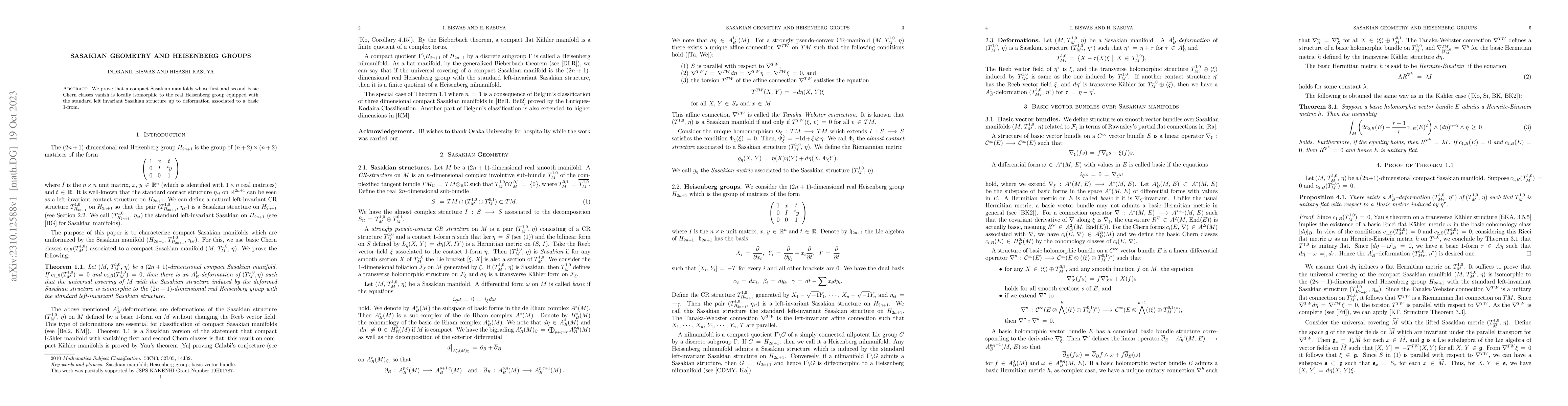 Thumbnail for Sasakian geometry and Heisenberg groups