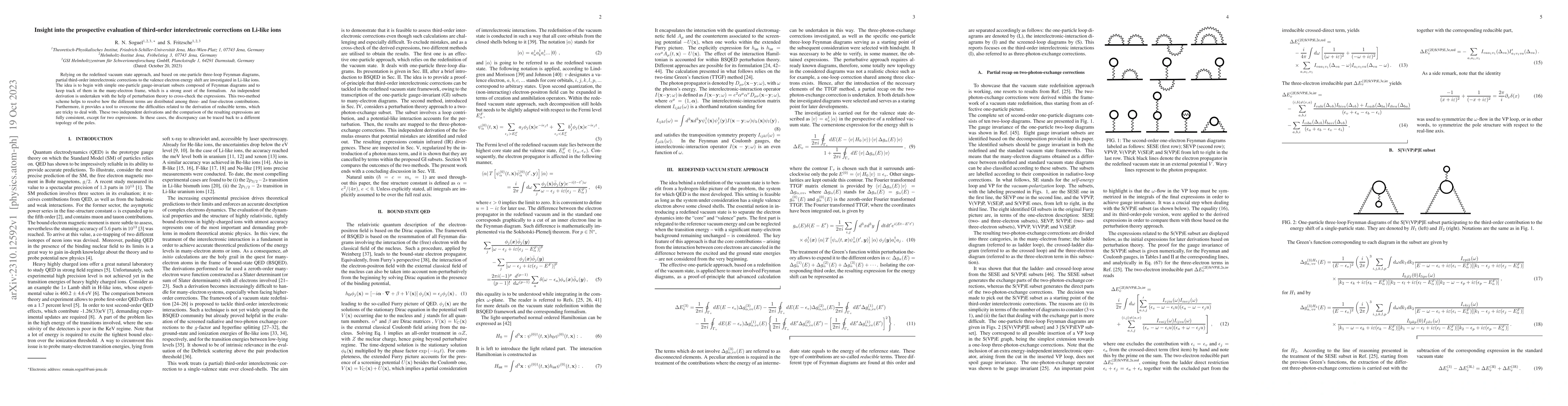 Thumbnail for Insight into the prospective evaluation of third-order interelectronic
  corrections on Li-like ions