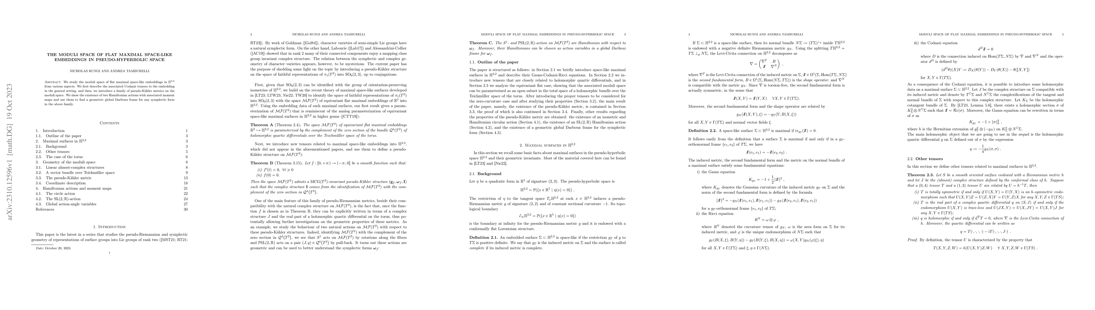 Thumbnail for The moduli space of flat maximal space-like embeddings in
  pseudo-hyperbolic space
