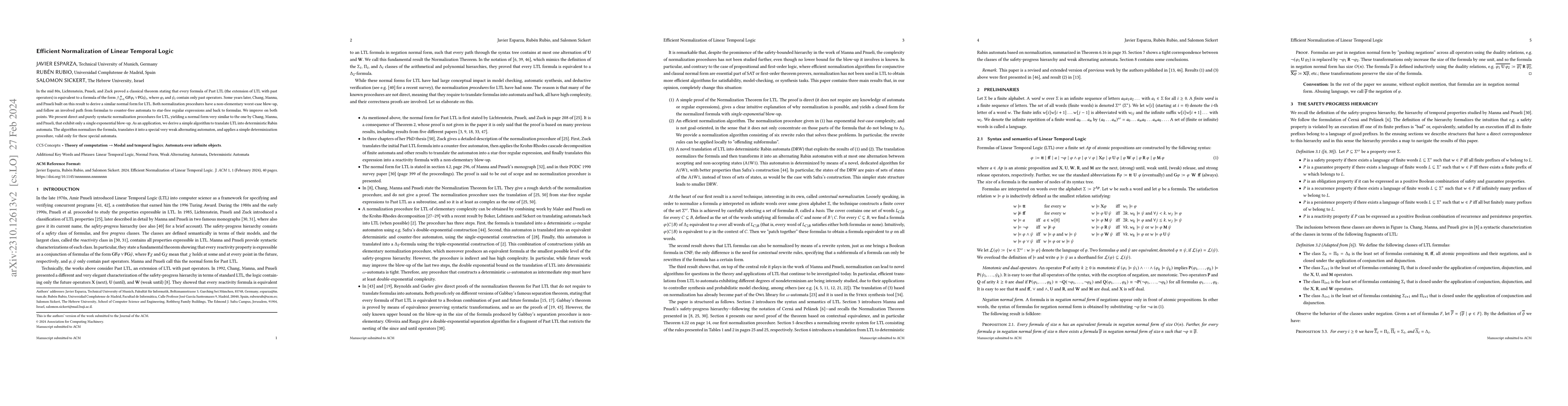 Thumbnail for Efficient Normalization of Linear Temporal Logic