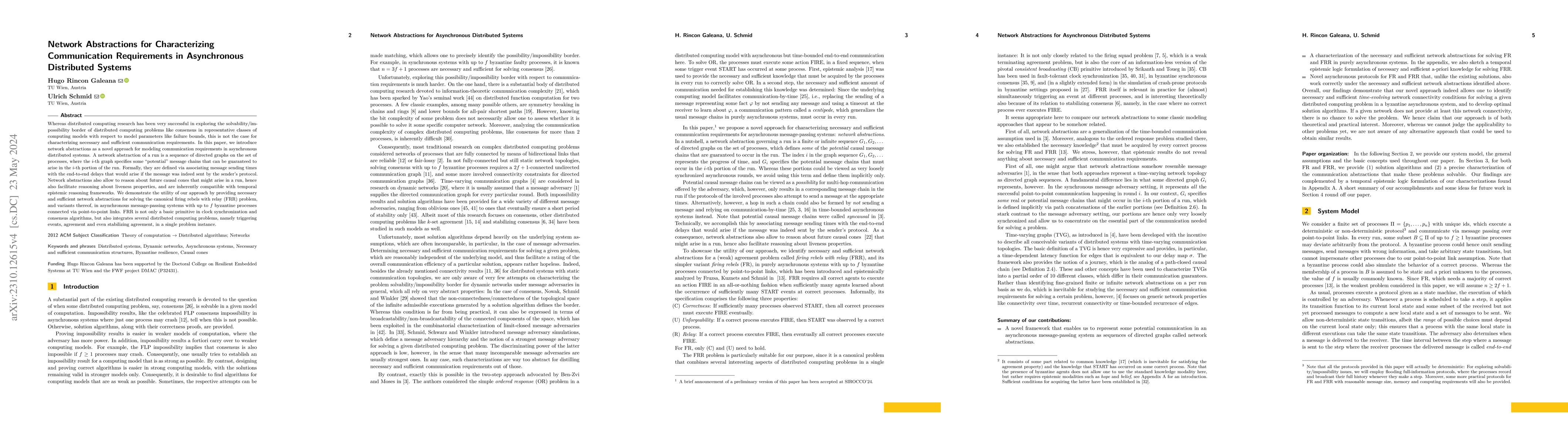 Thumbnail for Network Abstractions for Characterizing Communication Requirements in
  Asynchronous Distributed Systems