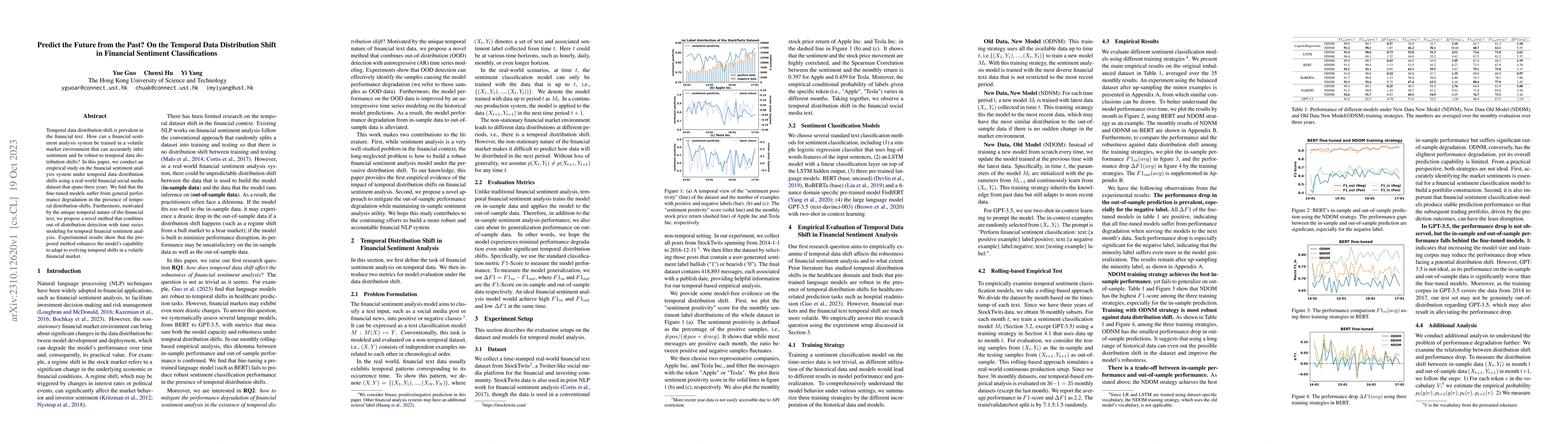 Thumbnail for Predict the Future from the Past? On the Temporal Data Distribution
  Shift in Financial Sentiment Classifications