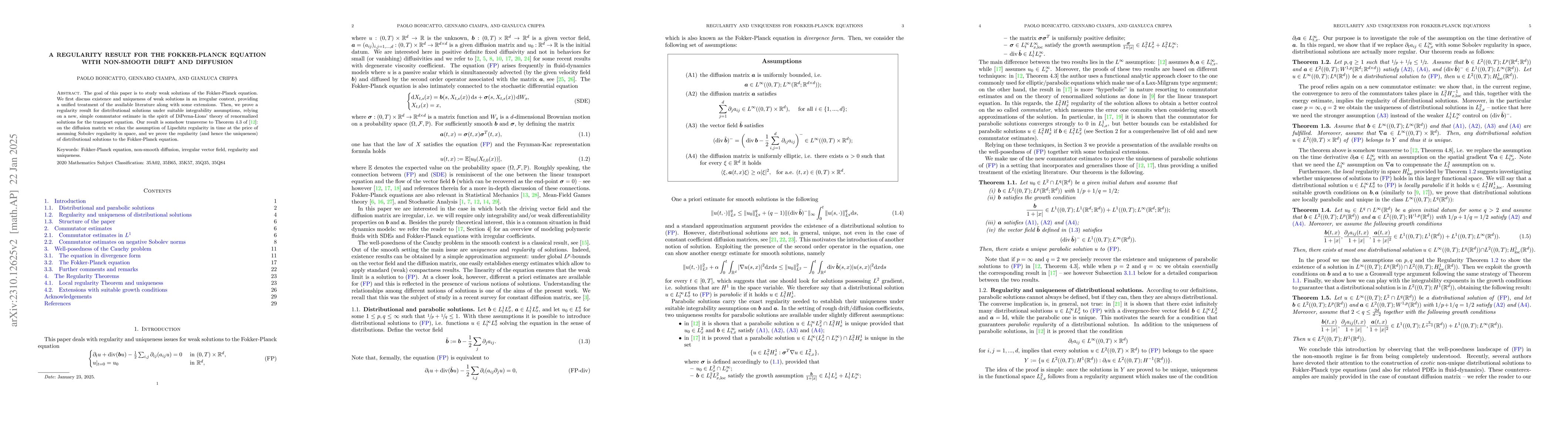 Thumbnail for A regularity result for the Fokker-Planck equation with non-smooth drift
  and diffusion