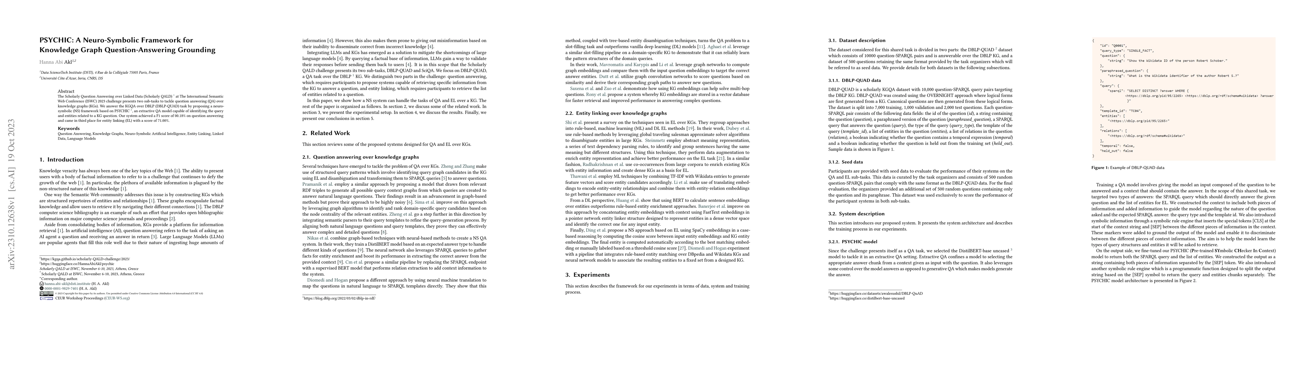 Thumbnail for PSYCHIC: A Neuro-Symbolic Framework for Knowledge Graph
  Question-Answering Grounding