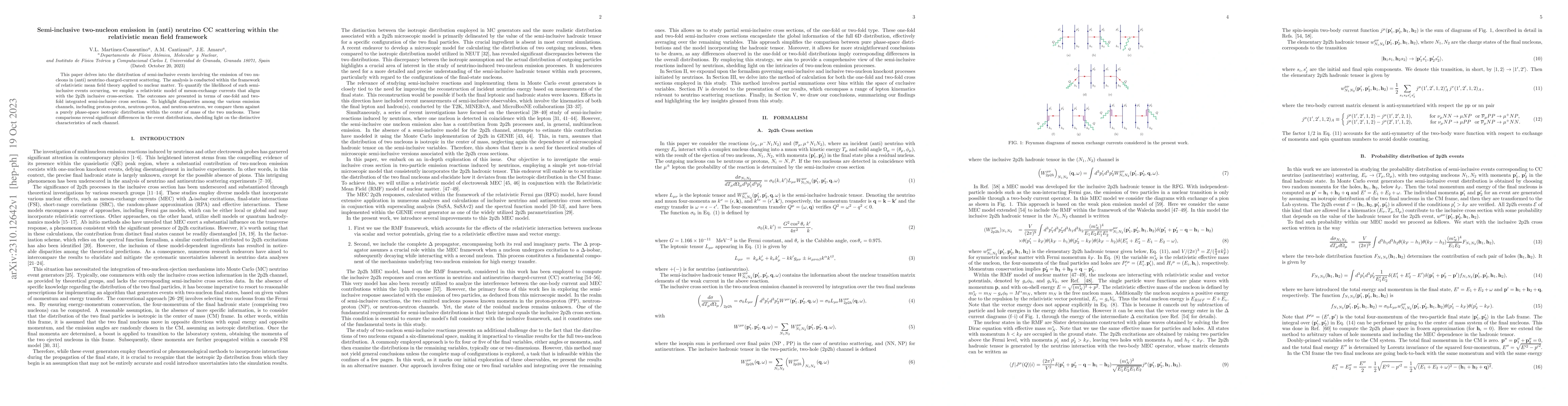 Thumbnail for Semi-inclusive two-nucleon emission in (anti) neutrino CC scattering
  within the relativistic mean field framework