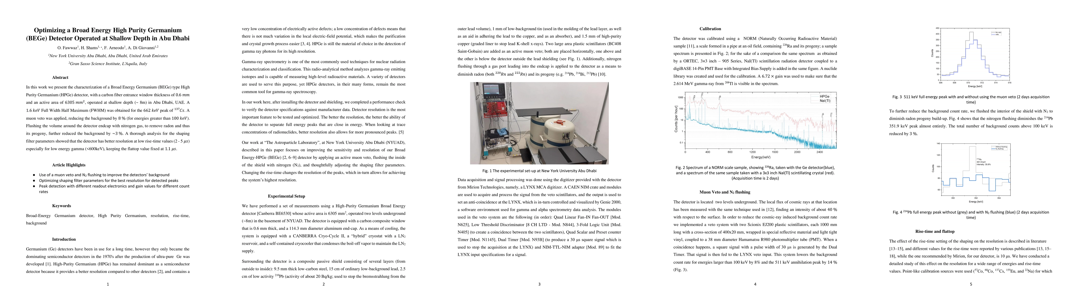 Thumbnail for Optimizing a Broad Energy High Purity Germanium (BEGe) Detector Operated
  at Shallow Depth in Abu Dhabi