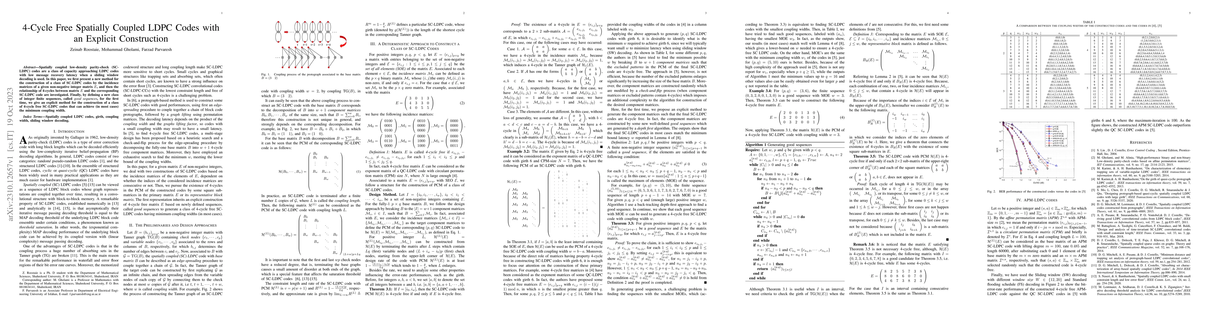 Thumbnail for 4-Cycle Free Spatially Coupled LDPC Codes with an Explicit Construction