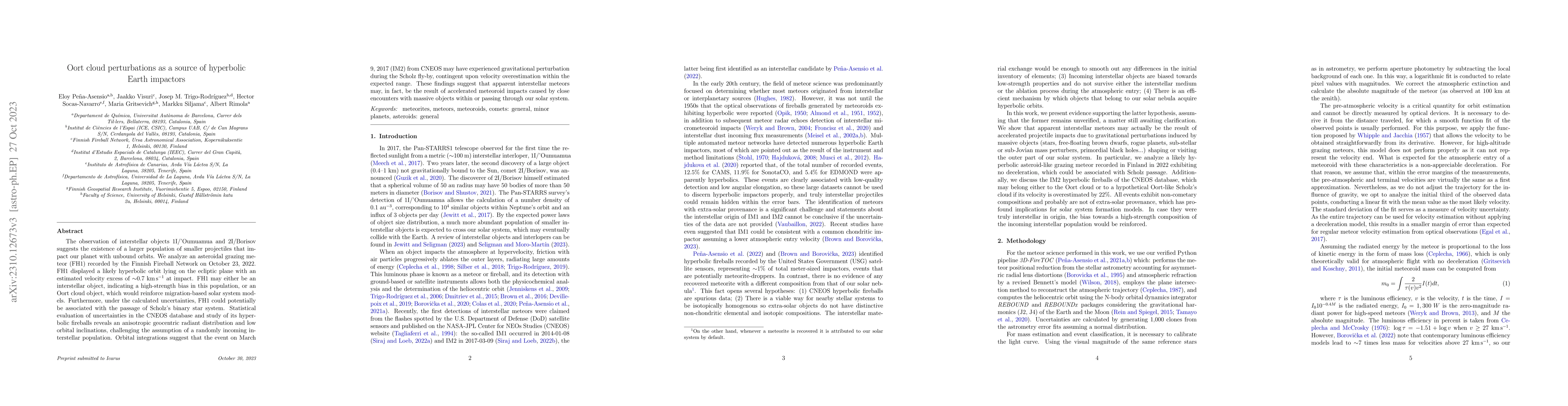 Thumbnail for Oort cloud perturbations as a source of hyperbolic Earth impactors