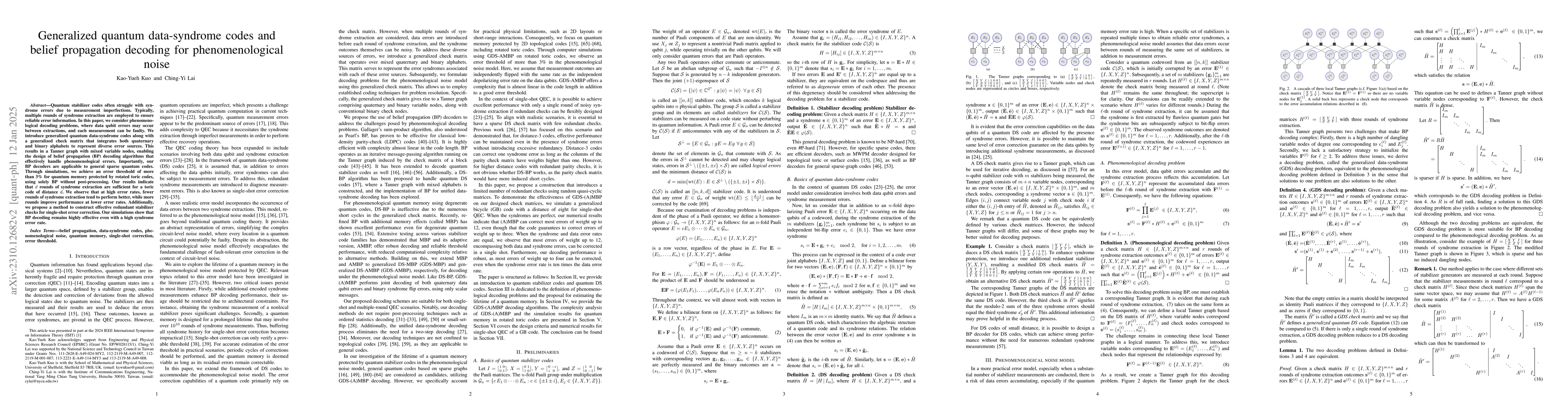 Thumbnail for Correcting phenomenological quantum noise via belief propagation