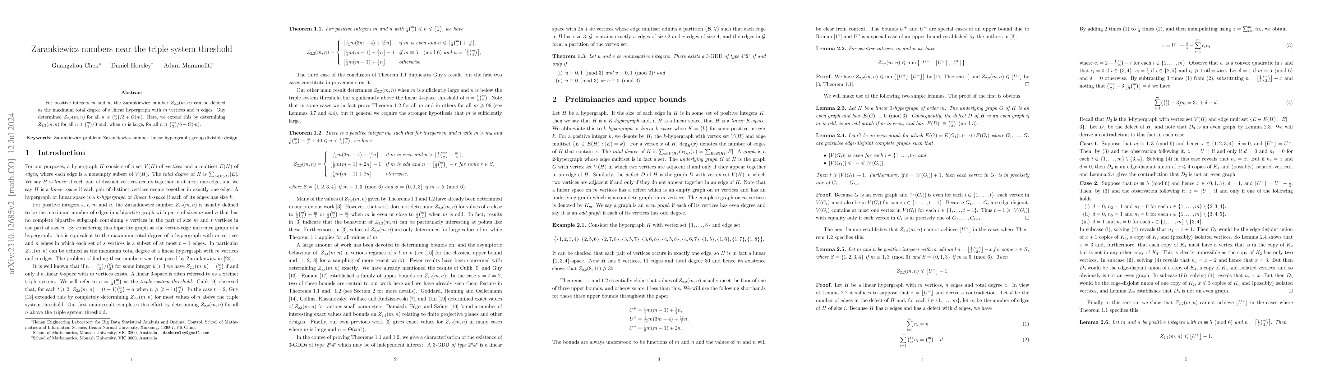 Thumbnail for Zarankiewicz numbers near the triple system threshold