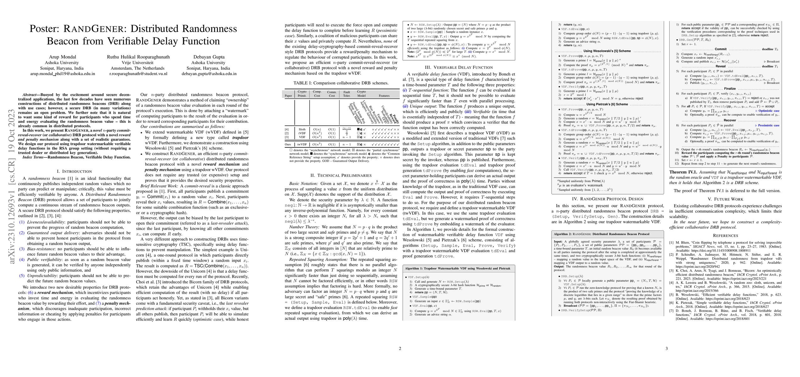 Thumbnail for RANDGENER: Distributed Randomness Beacon from Verifiable Delay Function