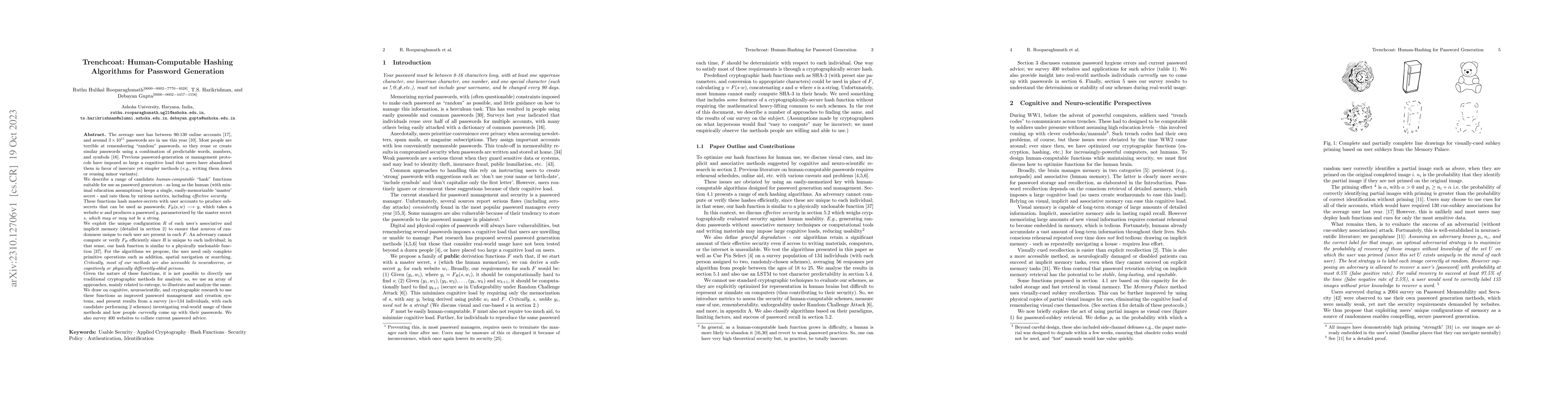 Thumbnail for Trenchcoat: Human-Computable Hashing Algorithms for Password Generation