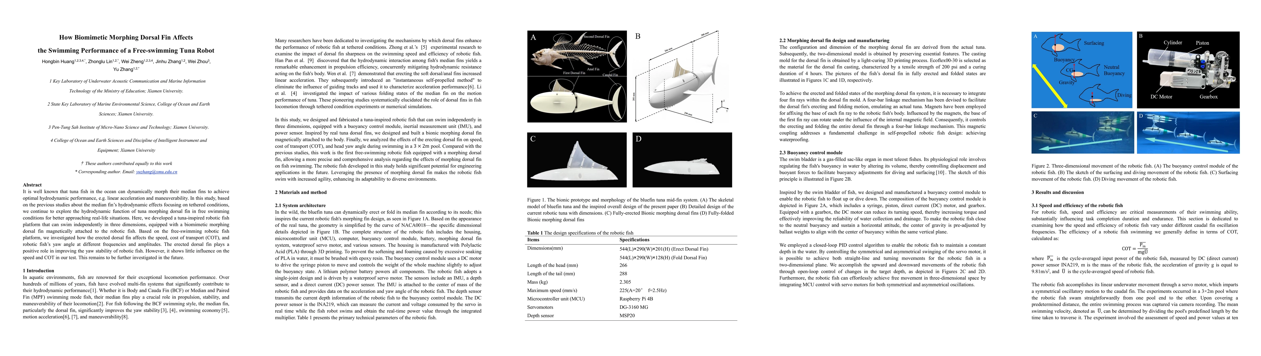 Thumbnail for How Biomimetic Morphing Dorsal Fin Affects the Swimming Performance of a
  Free-swimming Tuna Robot