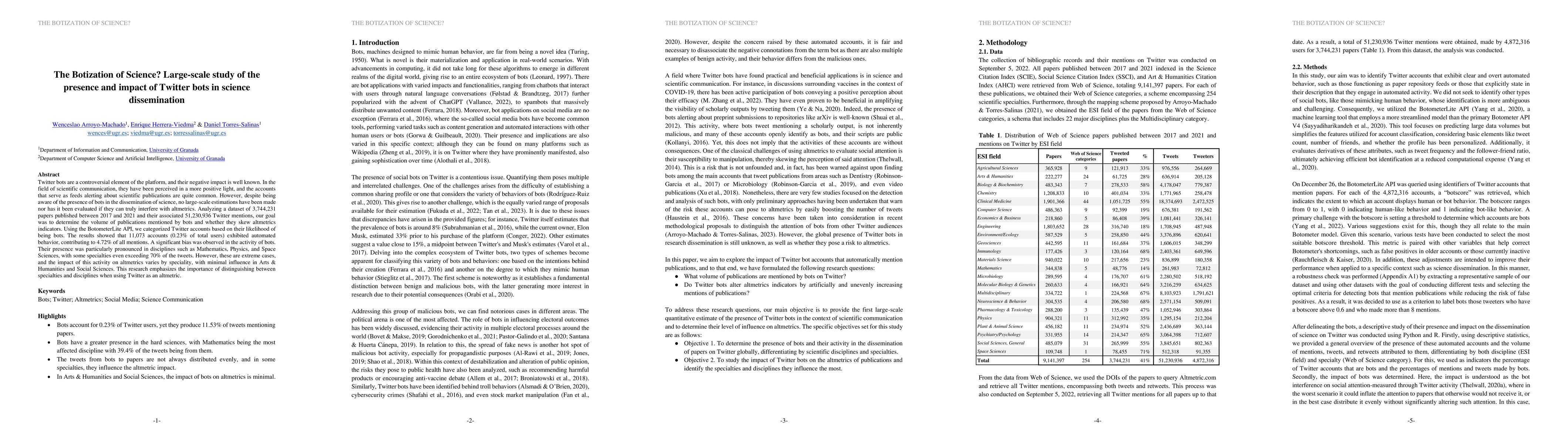 Thumbnail for The Botization of Science? Large-scale study of the presence and impact
  of Twitter bots in science dissemination