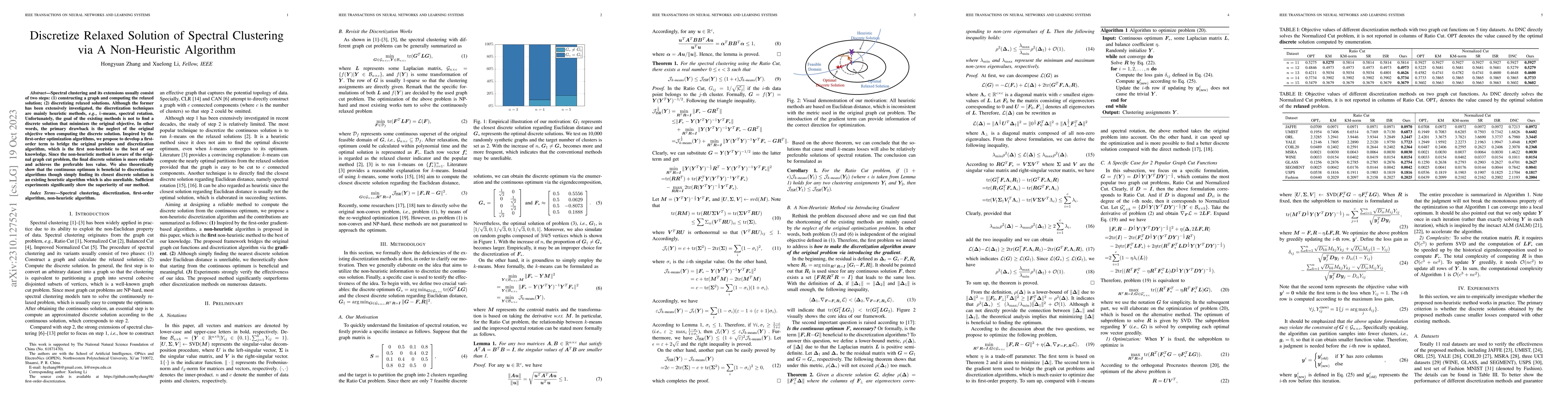 Thumbnail for Discretize Relaxed Solution of Spectral Clustering via a Non-Heuristic
  Algorithm