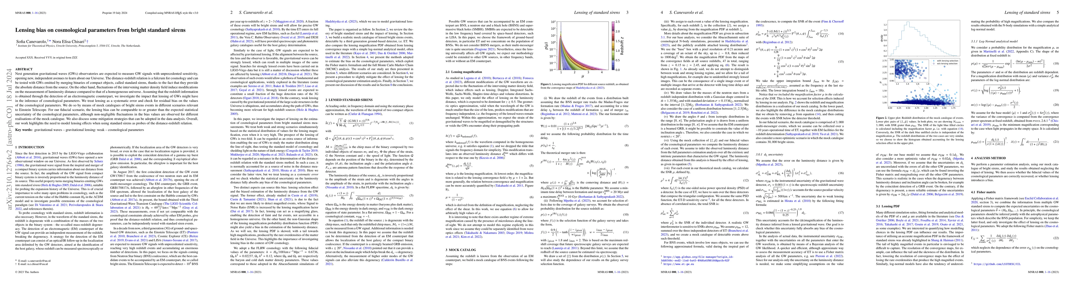 Thumbnail for Lensing bias on cosmological parameters from bright standard sirens