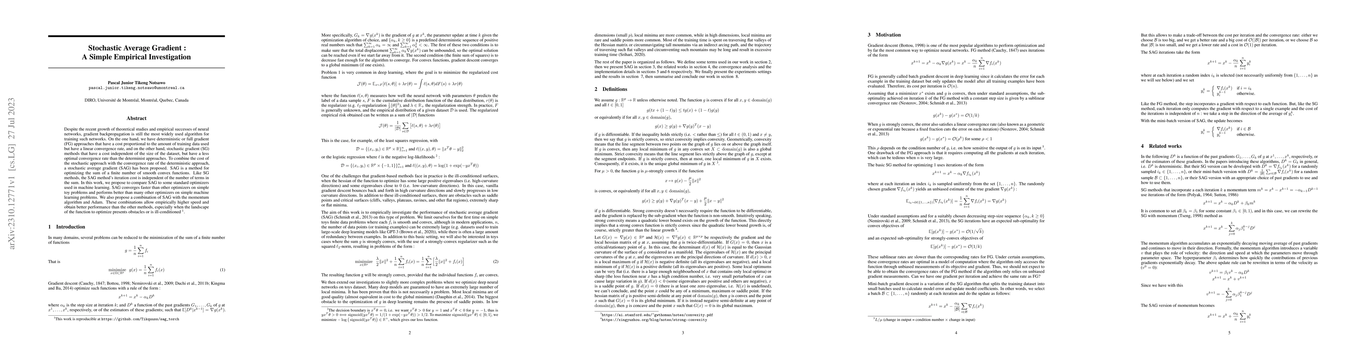 Thumbnail for Stochastic Average Gradient : A Simple Empirical Investigation