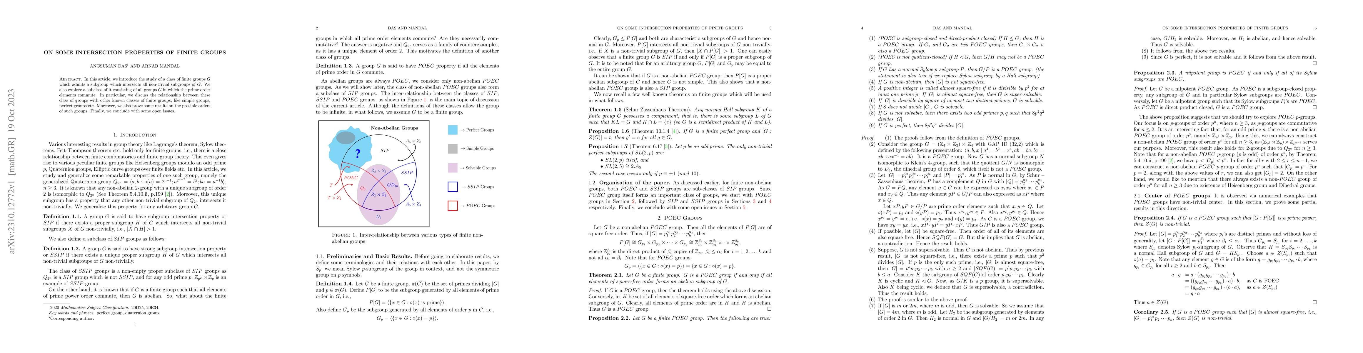 Thumbnail for On Some Intersection Properties of Finite Groups