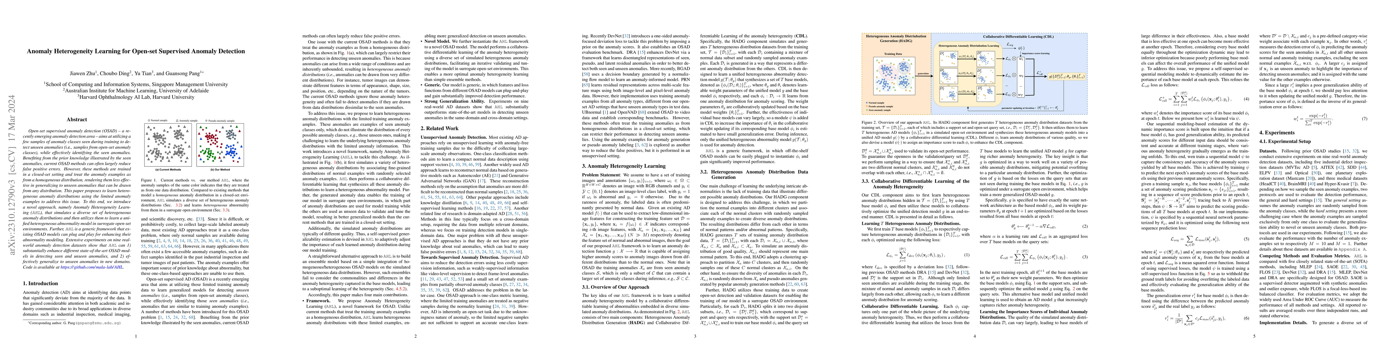 Thumbnail for Anomaly Heterogeneity Learning for Open-set Supervised Anomaly Detection