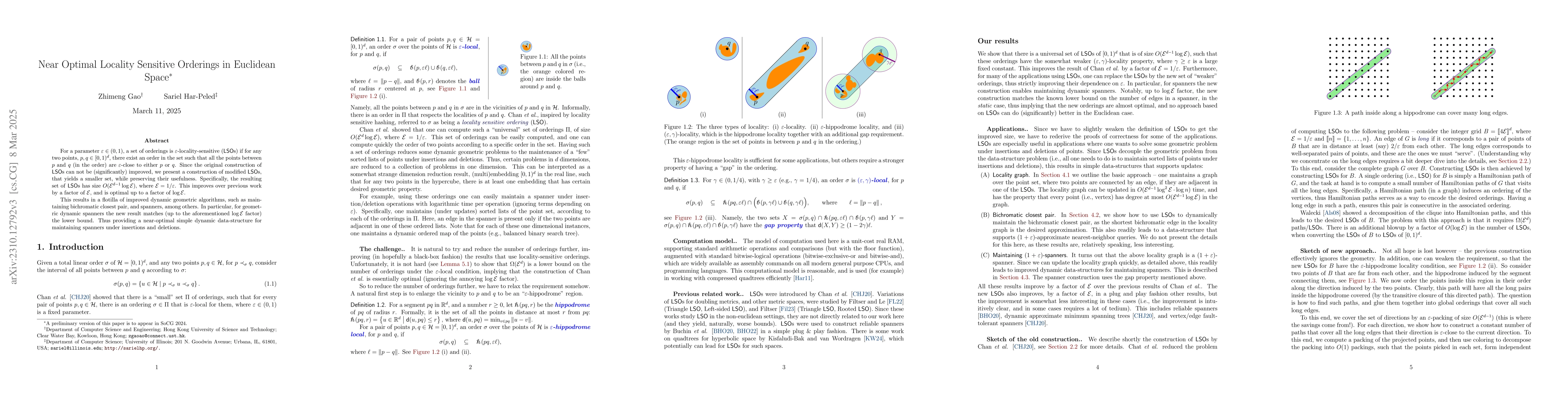 Thumbnail for Almost Optimal Locality Sensitive Orderings in Euclidean Space