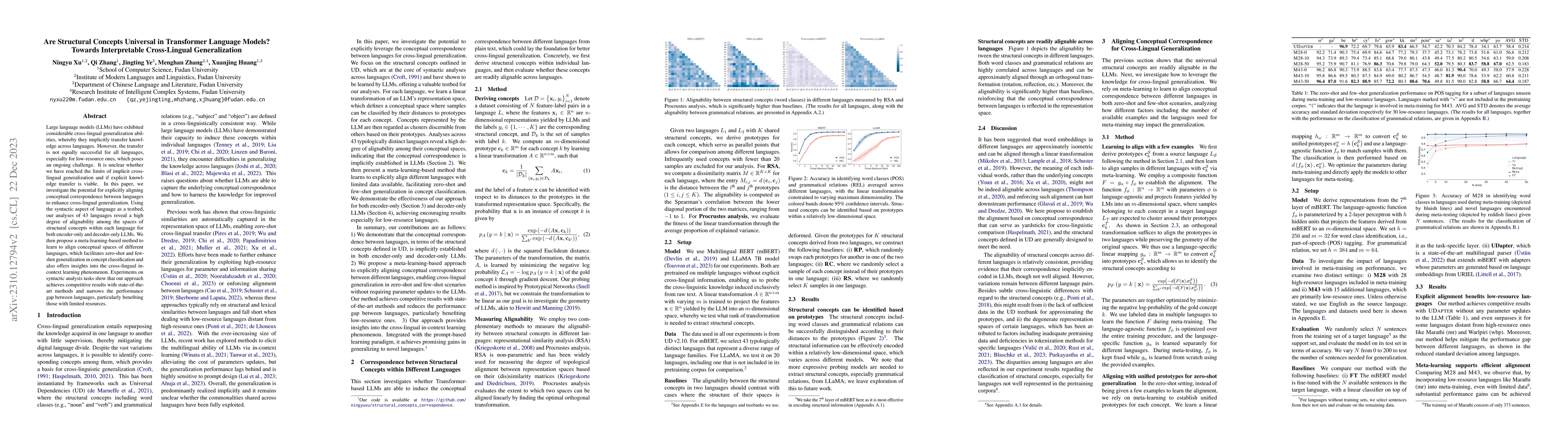 Thumbnail for Are Structural Concepts Universal in Transformer Language Models?
  Towards Interpretable Cross-Lingual Generalization