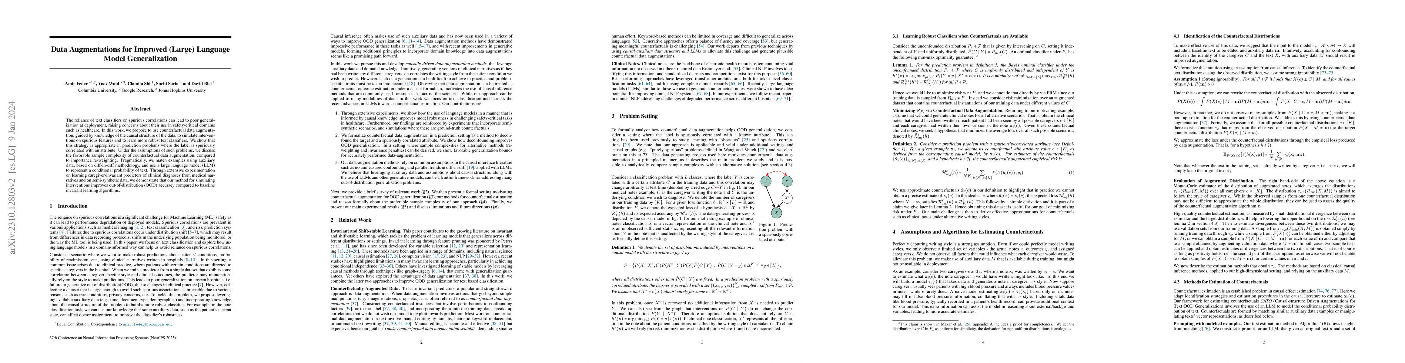 Thumbnail for Data Augmentations for Improved (Large) Language Model Generalization
