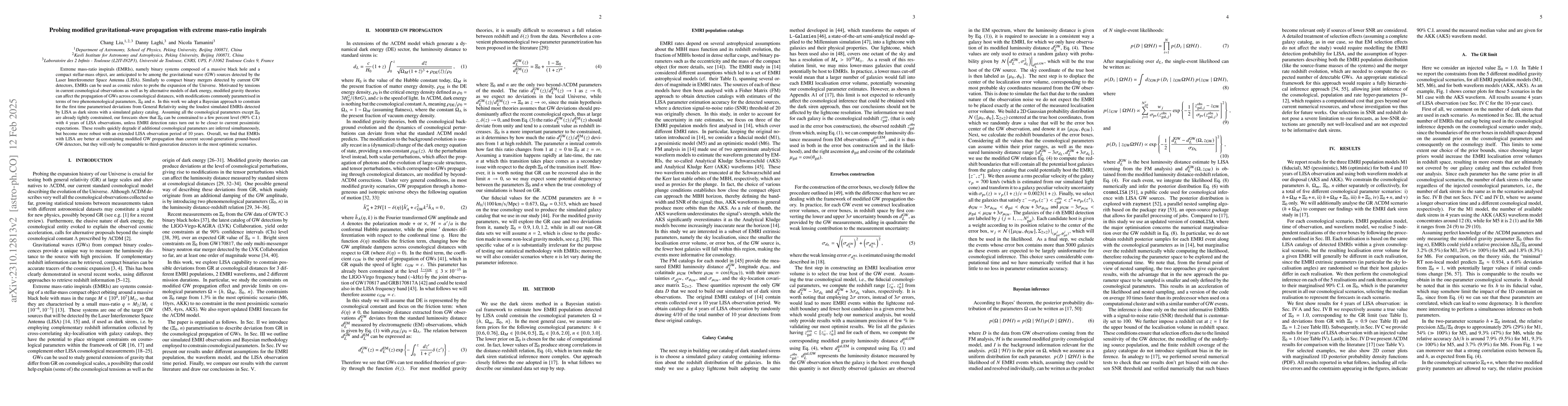 Thumbnail for Probing modified gravitational-wave propagation with extreme mass-ratio
  inspirals