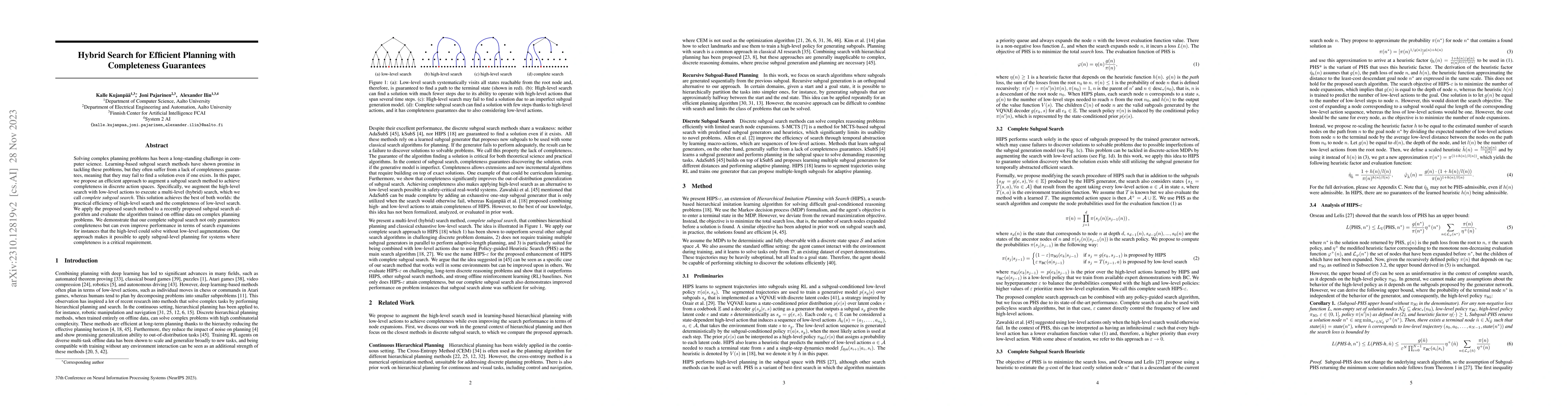 Thumbnail for Hybrid Search for Efficient Planning with Completeness Guarantees