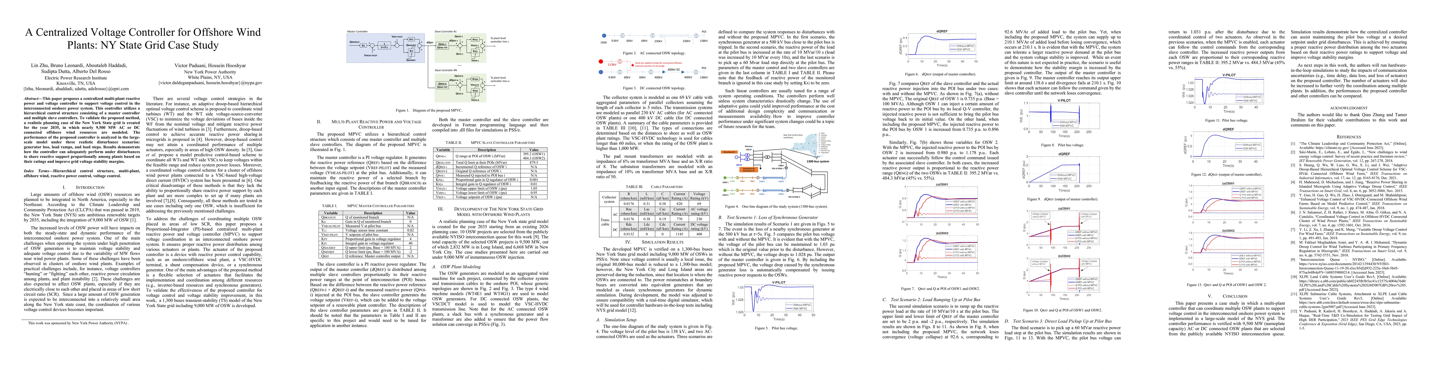 Thumbnail for A Centralized Voltage Controller for Offshore Wind Plants: NY State Grid
  Case Study