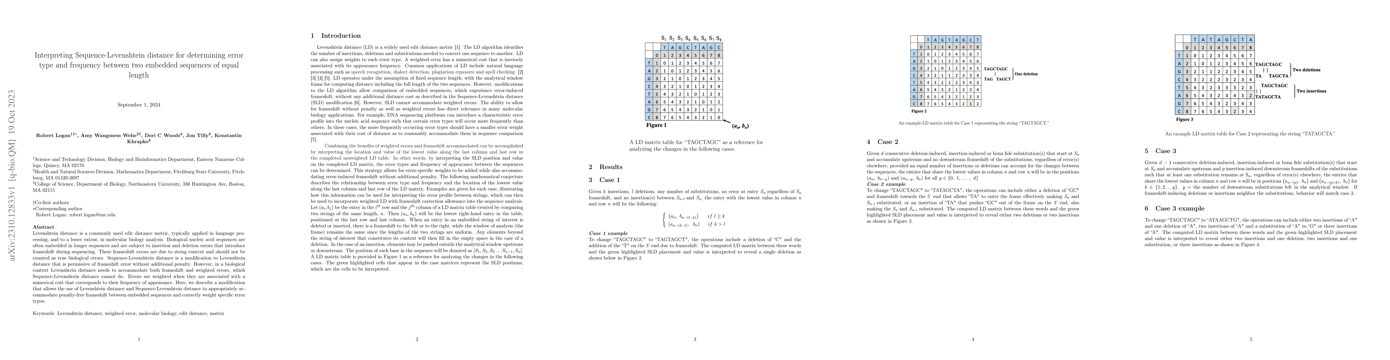 Thumbnail for Interpreting Sequence-Levenshtein distance for determining error type
  and frequency between two embedded sequences of equal length