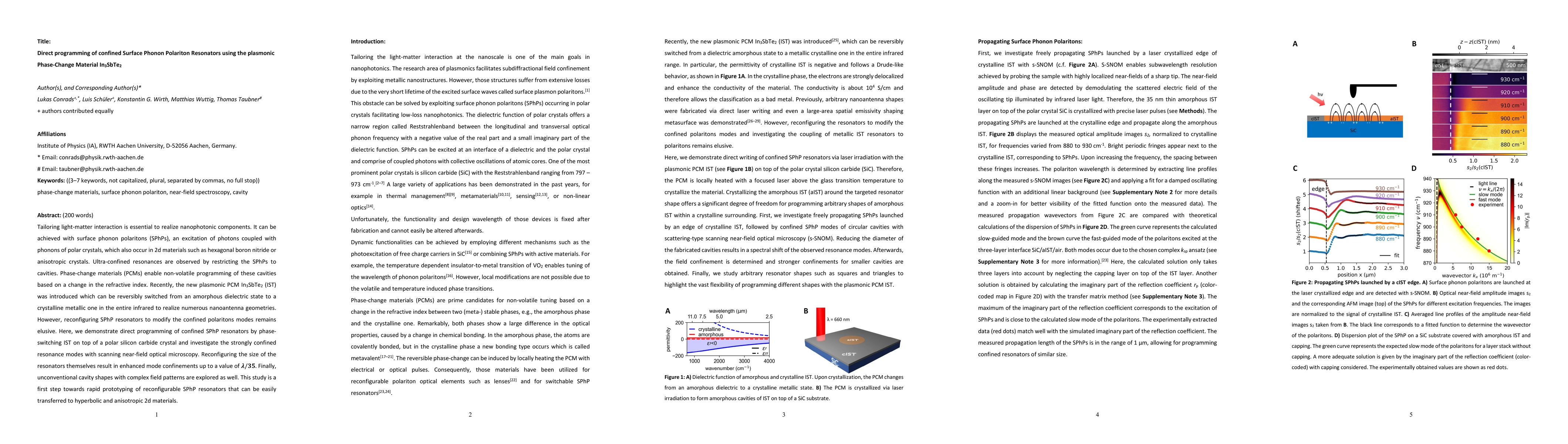 Thumbnail for Direct programming of confined Surface Phonon Polariton Resonators using
  the plasmonic Phase-Change Material In$_3$SbTe$_2$