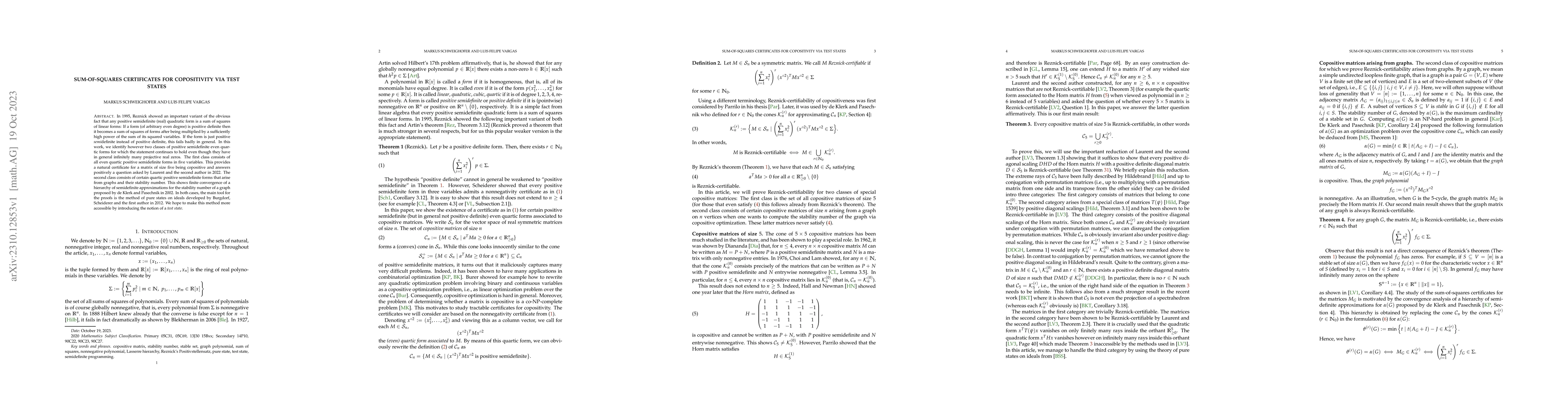 Thumbnail for Sum-of-squares certificates for copositivity via test states