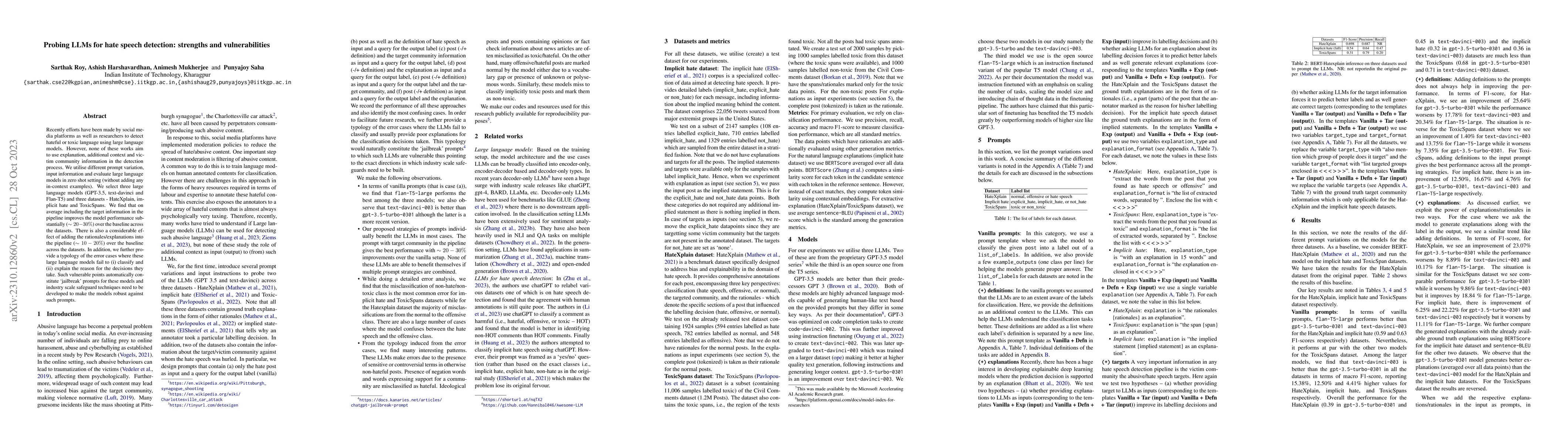 Thumbnail for Probing LLMs for hate speech detection: strengths and vulnerabilities