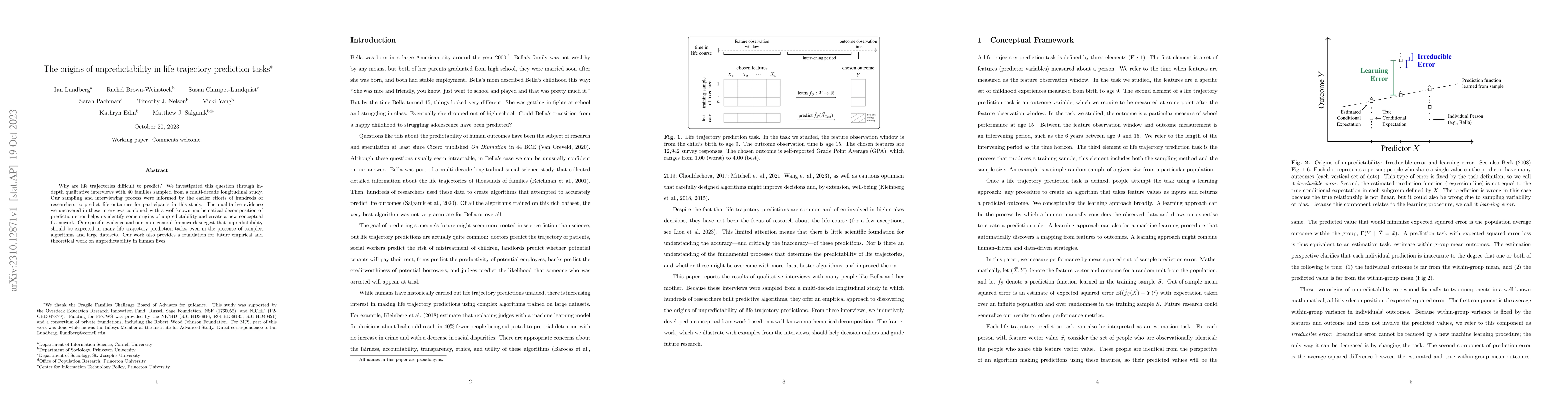 Thumbnail for The origins of unpredictability in life trajectory prediction tasks