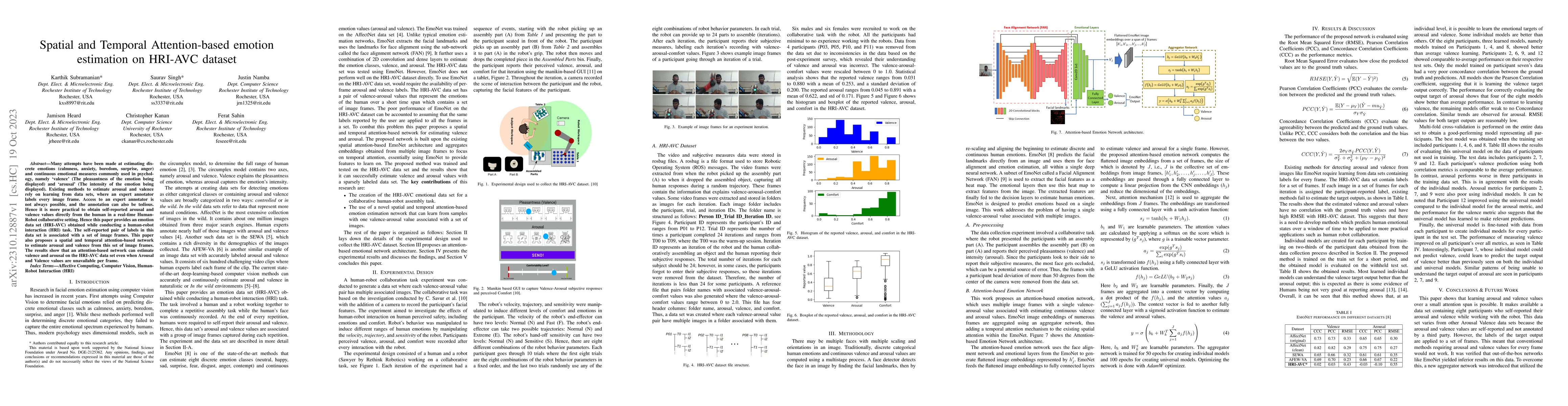 Thumbnail for Spatial and Temporal Attention-based emotion estimation on HRI-AVC
  dataset