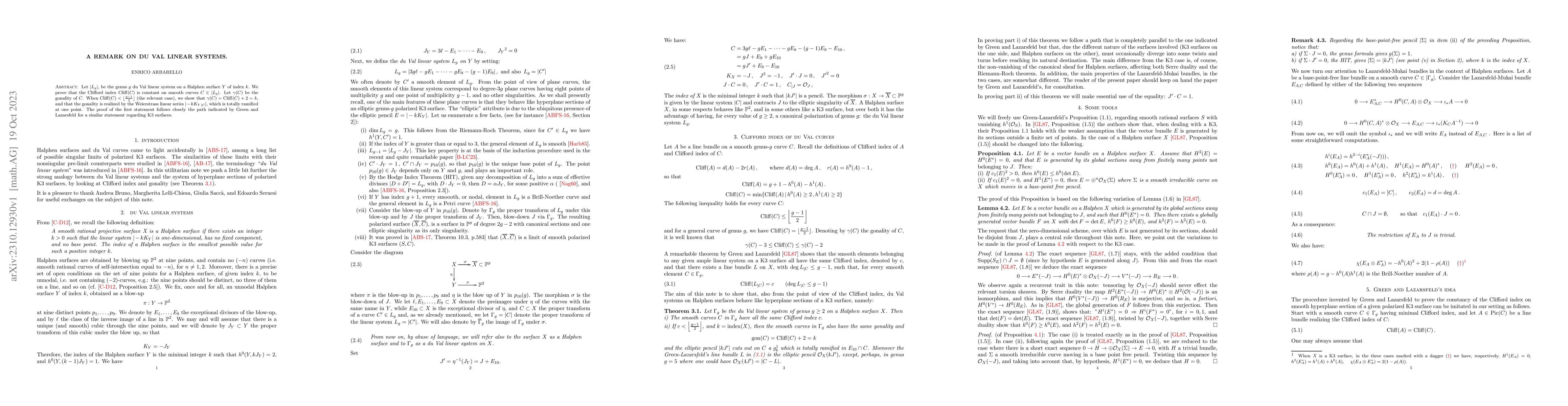 Thumbnail for A remark on du Val linear systems