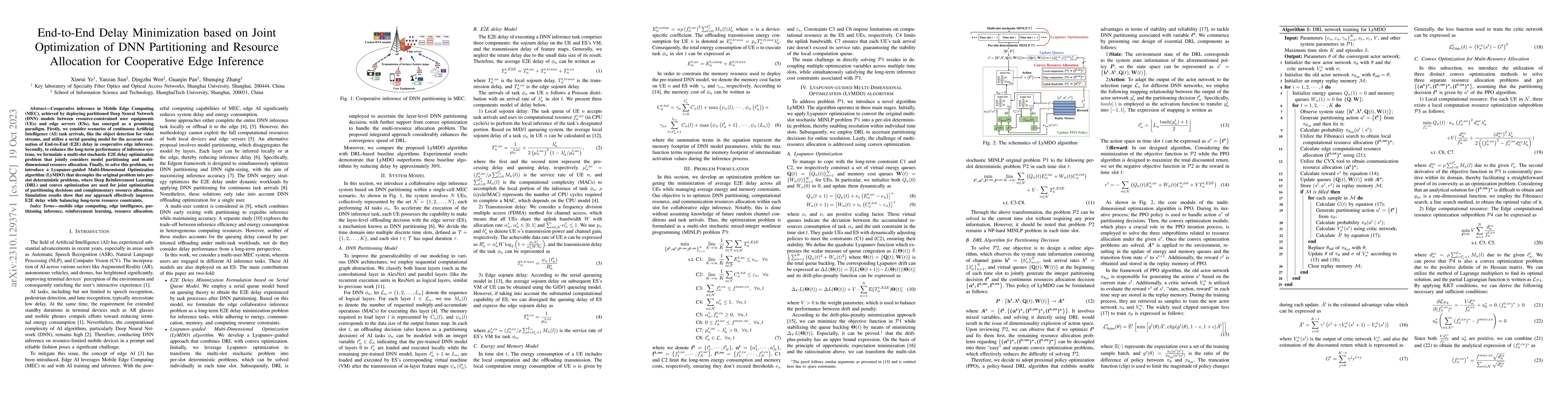 Thumbnail for End-to-End Delay Minimization based on Joint Optimization of DNN
  Partitioning and Resource Allocation for Cooperative Edge Inference