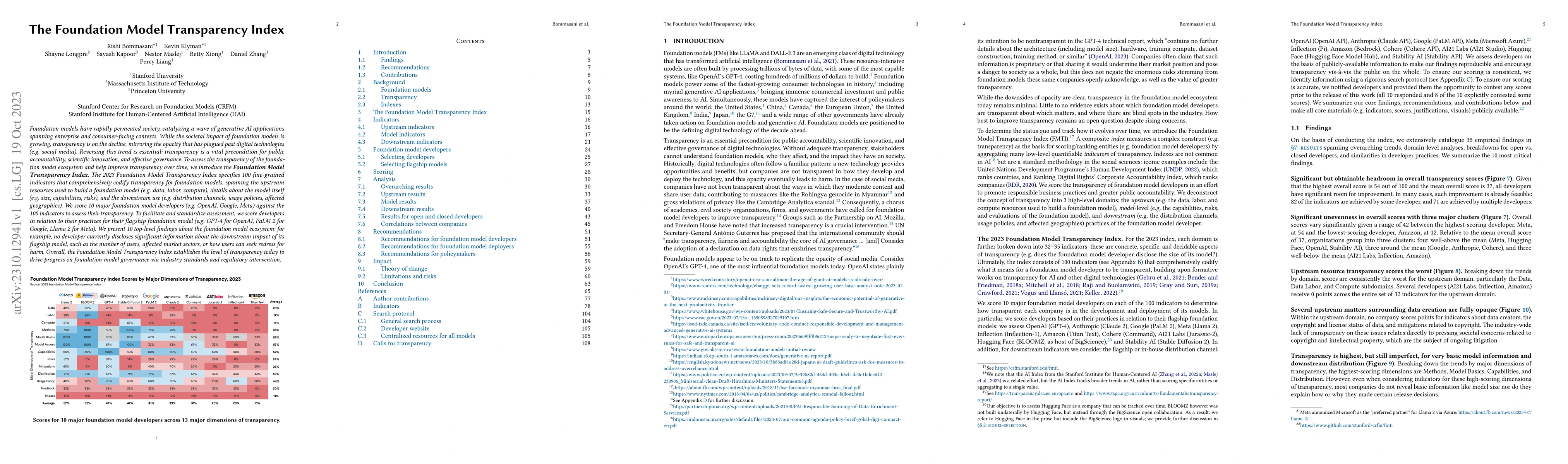 Thumbnail for The Foundation Model Transparency Index