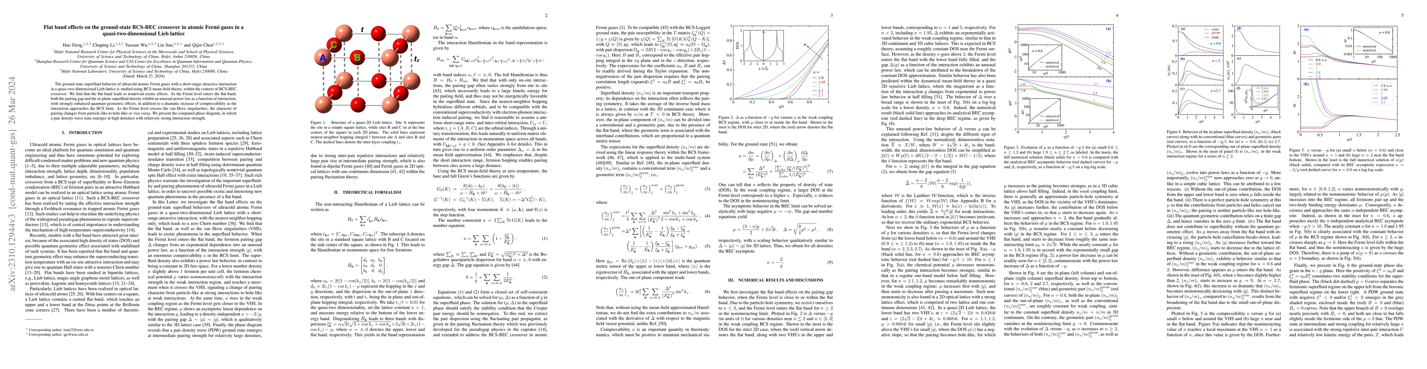 Thumbnail for Flat band effects on the ground-state BCS-BEC crossover in atomic Fermi
  gases in a quasi-two-dimensional Lieb lattice