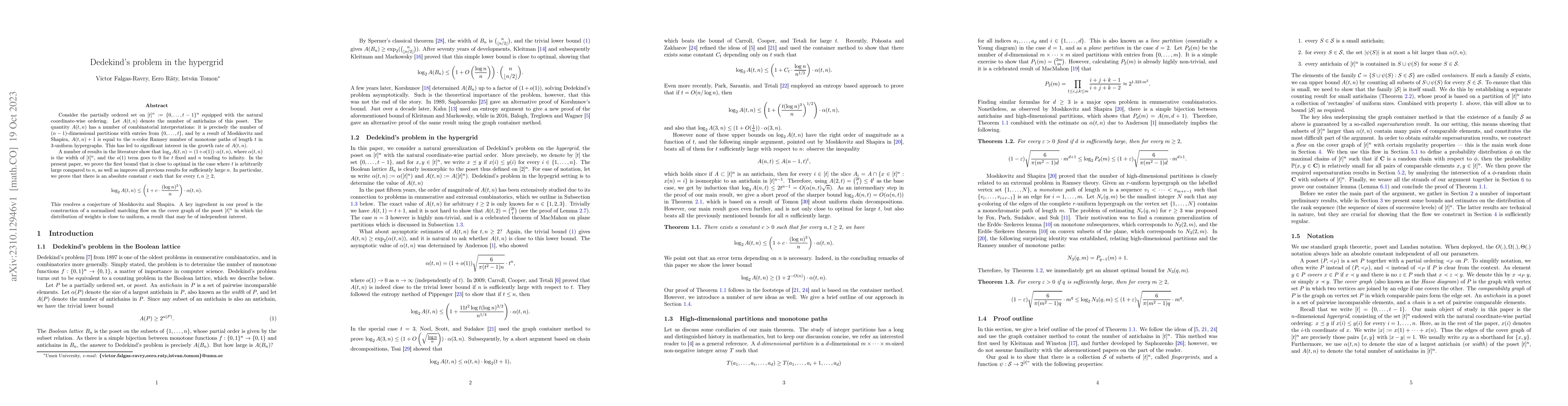 Thumbnail for Dedekind's problem in the hypergrid