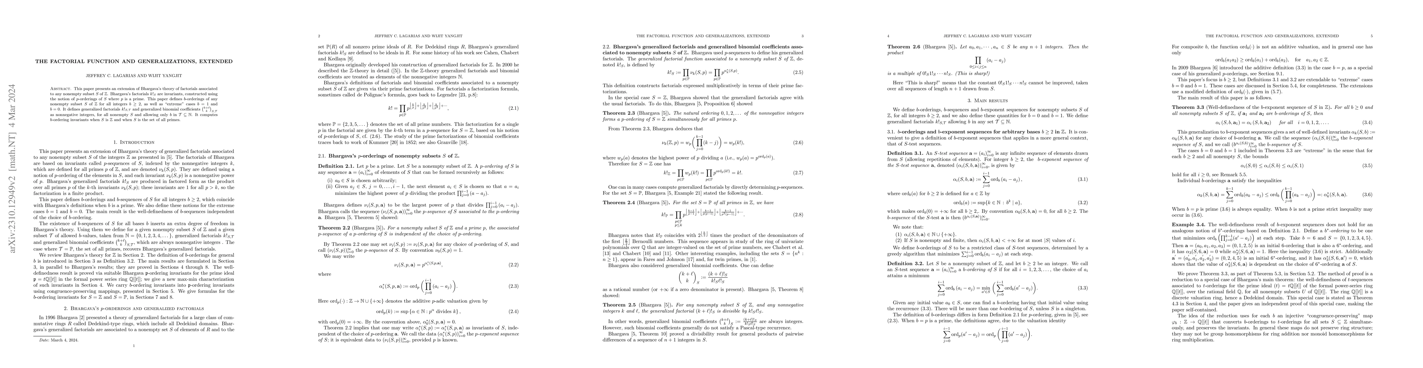 Thumbnail for The factorial function and generalizations, extended