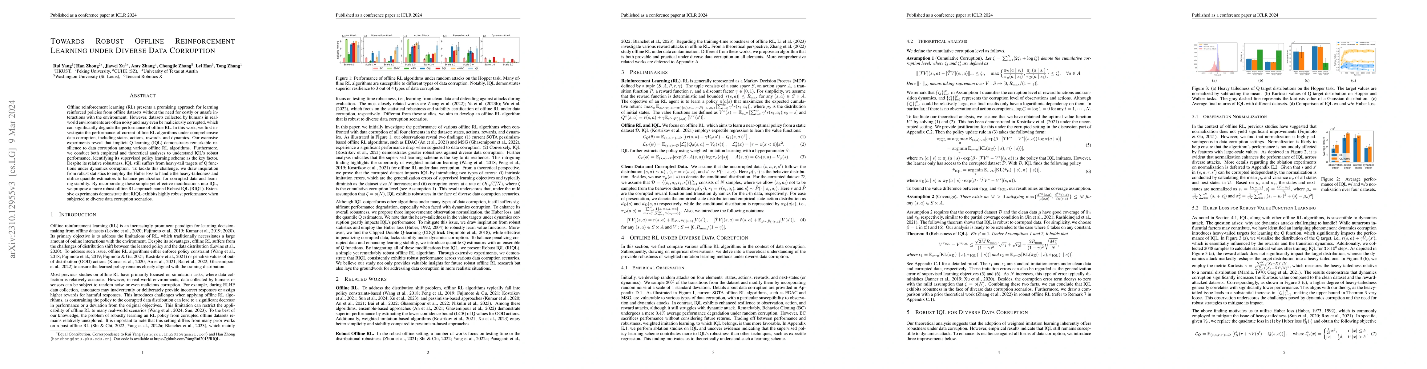 Thumbnail for Towards Robust Offline Reinforcement Learning under Diverse Data
  Corruption